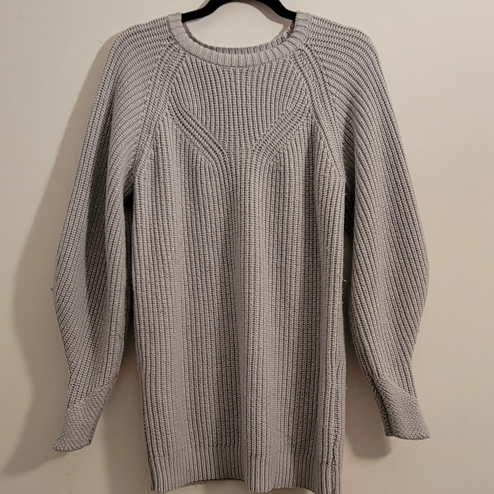 Eva Mendes gray mini sweater dress